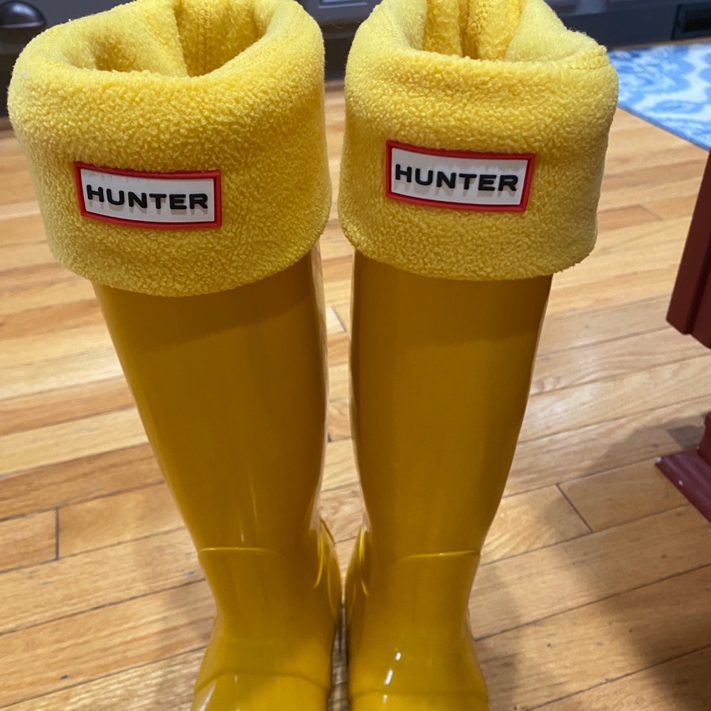 Yellow Hunter Rain boots